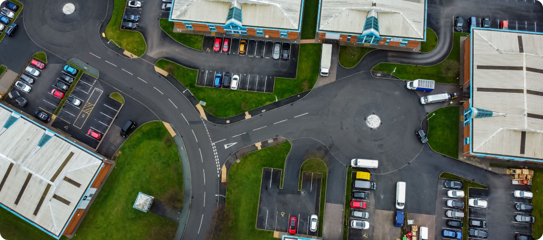 Aerial view of joint venture industrial estate